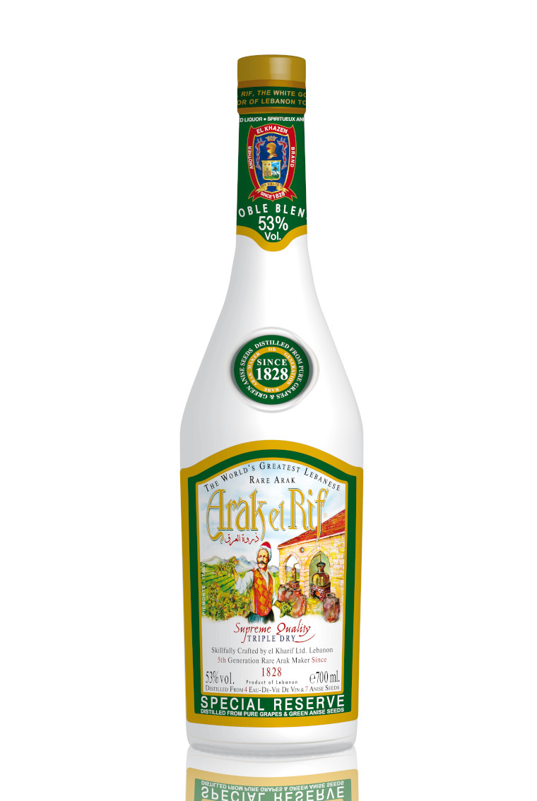 700-ml-green-bottle-mockup-5-2025 АНАСОНОВА НАПИТКА ARAK EL RIF PREMIUM RESERVE GREEN LABEL 0.7л. 53% - Image 1